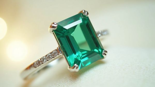 Magnifique bague émeraude pour femme, symbole d'élégance